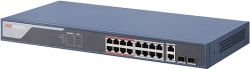 Switch 16 porturi PoE 100Mbps, 2 port uplink SMART Management DS-3E1318P-EI