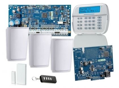 Kit wireless neo-sconnect DSC cu 3 detectori volumetrici, un contact magnetic, telecomanda  si comunicator