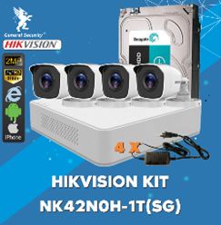 KIT sistem supraveghere  IP HIKVISION NK42N0H-1T(SG)