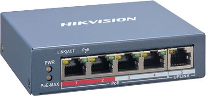 Switch 4 porturi PoE, 1 port uplink- HIKVISION DS-3E1105P-EI