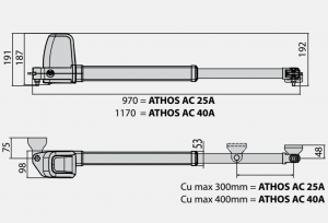 Motor pentru poarta batanta BFT  Athos AC A25 AR