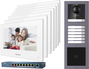 Videointerfon IP pentru blocuri cu 7 familii, Hikvision