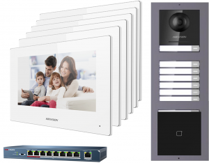 Videointerfon IP pentru blocuri cu 6 familii, Hikvision