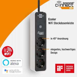 Prelungitor Smart Brennenstuhl Connect Ecolor WiFi, Alexa, Google