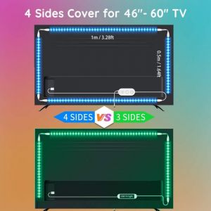 Banda LED TV RGB Govee H6183, USB, Telecomanda, 3m, Sincronizare muzica, 46-60inch