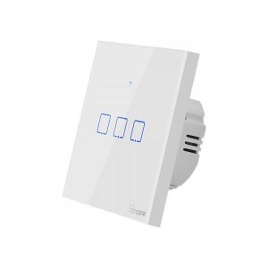 Intrerupator Smart cu Touch Wifi + RF 433 Sonoff T1 EU TX, (3 canale)