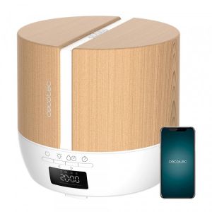 Difuzor aroma cu Ultrasunete Smart Cecotec PureAroma 550 Connected, control din Smartphone, 7 culori LED, boxa incorporata - Stejar