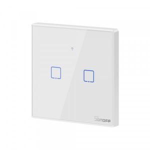 Intrerupator Smart cu Touch WiFi + RF 433 Sonoff T2 EU TX, (2 canale)