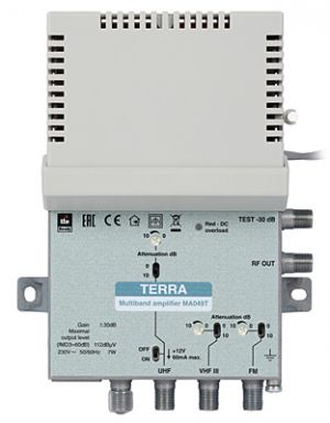 Amplificator FM - TV: TERRA MA-049T FM-VHF-UHF max 34 dB
