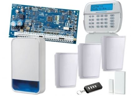 Kit wireless KIT NEO-LOUD DSC cu 3 detectori volumetrici, un contact magnetic, telecomanda  si sirena