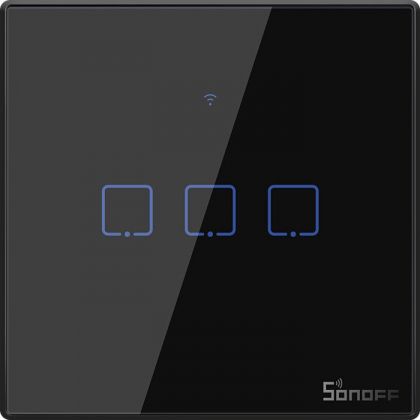 Intrerupator Smart cu Touch WiFi + RF 433 Sonoff T3 EU TX, (3 canale)