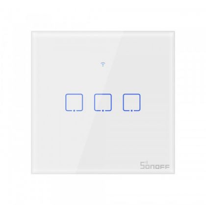 Intrerupator Smart cu Touch Sonoff T0 EU TX , WiFi, (3 canale)