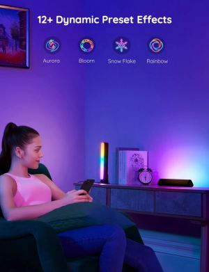 Set 2 buc lampa LED Govee Flow Plus Light Bars RGBICWW, WiFi si Bluetooth, TV Ambient, Alexa si Google Assistant