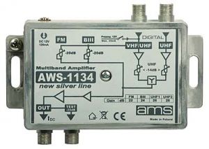 Amplificator TV AWS-1134 SilverLine (FIF/UIF+UIF, 26dB)